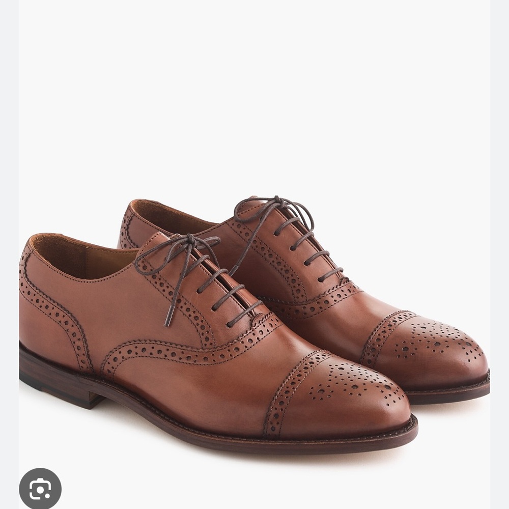 J. Crew Men's Brown Semi-Brogue Oxford Shoes
